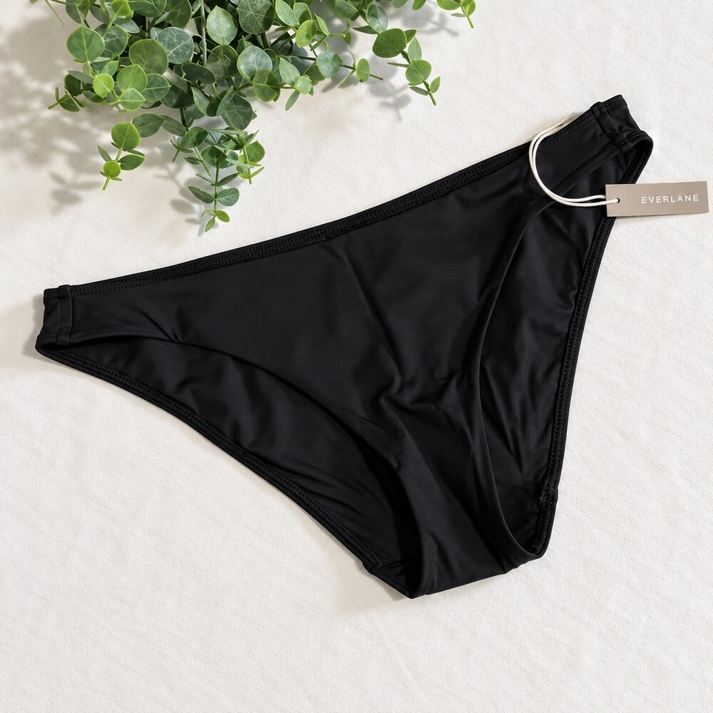 Everlane ReNew Bikini Bottom Womens S Black ECONYL Classic Swim NWT